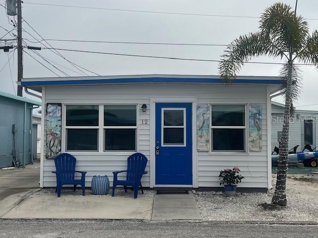 a front view of a house with windows