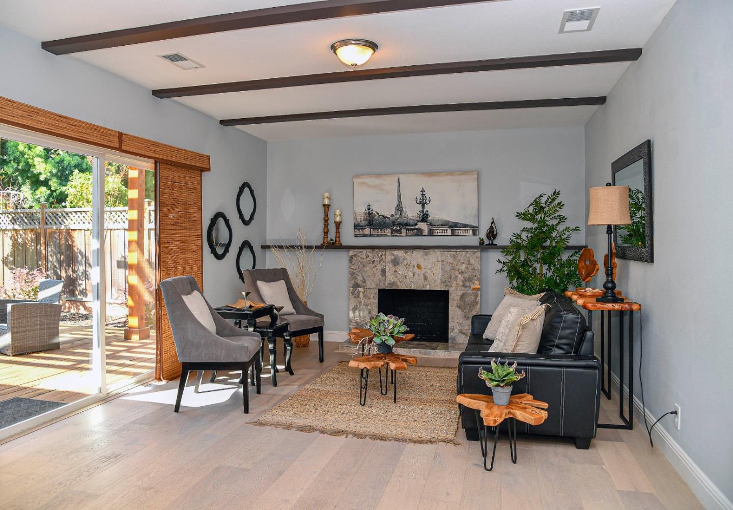3956 Vía Salice Campbell, CA 95008 - Photo 10 of 21 a living room with furniture and a fireplace
