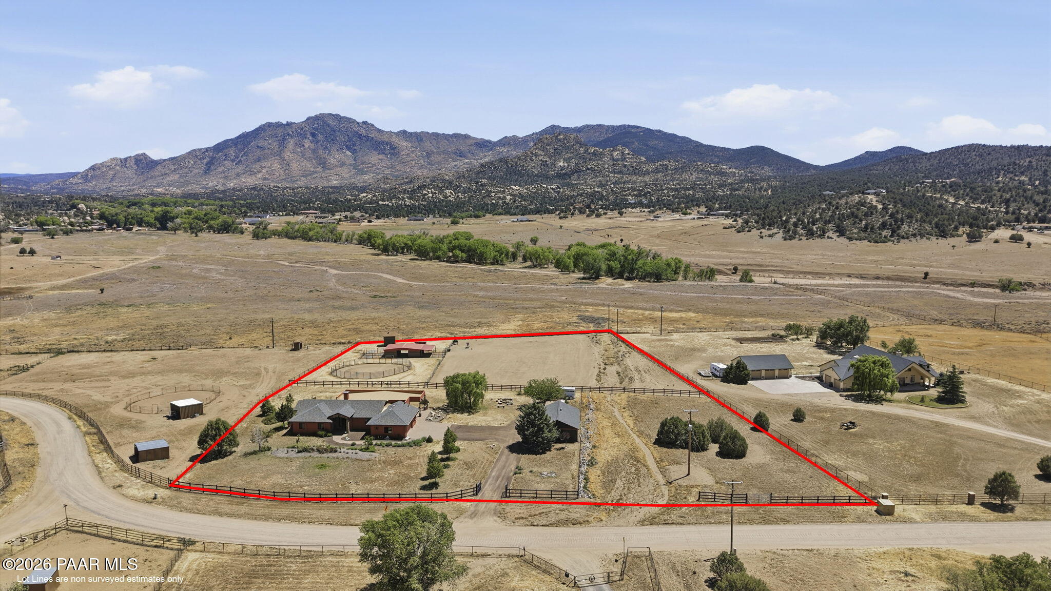 5275 West Stazenski Road Prescott, AZ 86305 - Photo 5 of 64 5-Aerial Front 2 Lot Lines