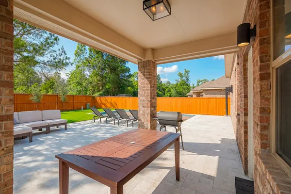 a outdoor view with a sitting space