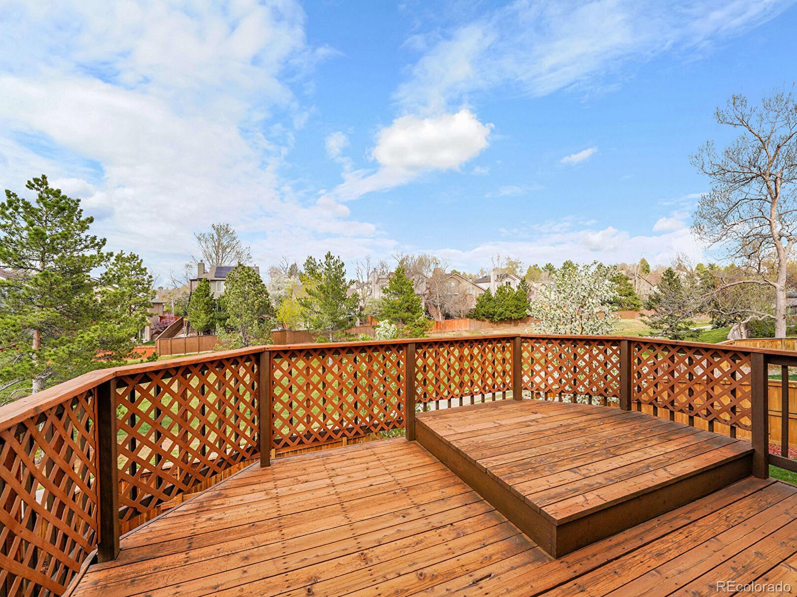 6343 Laguna Circle Highlands Ranch, CO 80130 - Photo 18 of 43 a balcony with wooden floor and city view