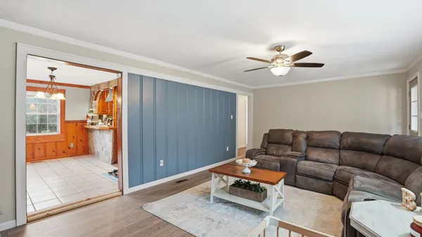 a living room with furniture