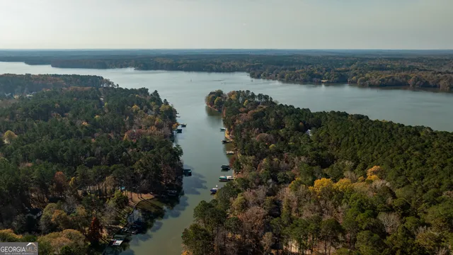a view of a lake from a mountain
