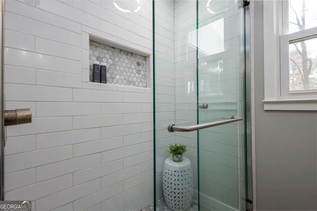 a bathroom with a shower