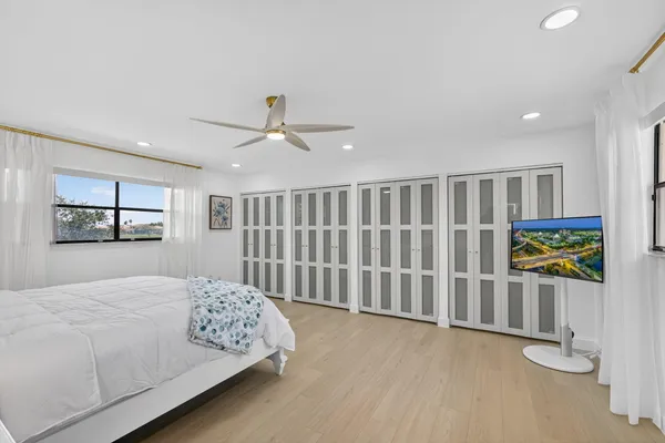 an aerial view of a golf course with outdoor space