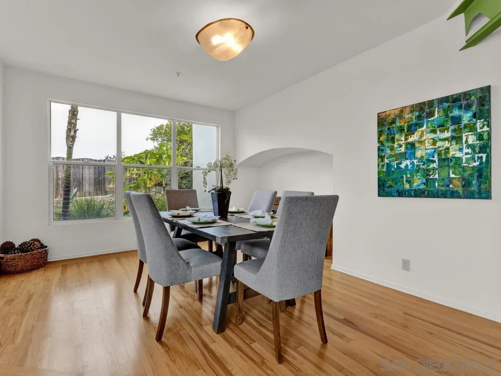 778 Ramona Place Del Mar, CA 92014 - Photo 13 of 72 a view of a dining room with furniture window and wooden floor