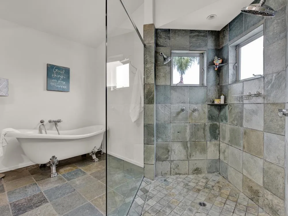 778 Ramona Place Del Mar, CA 92014 - Photo 25 of 72 a bathroom with a sink mirror and a shower