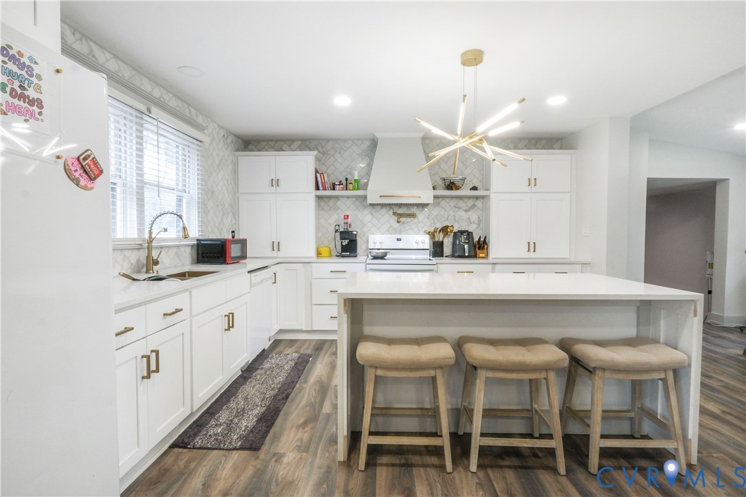 3331 South Constitution Route Dillwyn, VA 23936 - Photo 5 of 24 Kitchen with white appliances, white cabinetry, cu