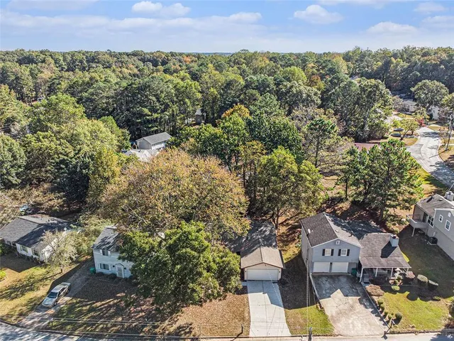 an aerial view of multiple house