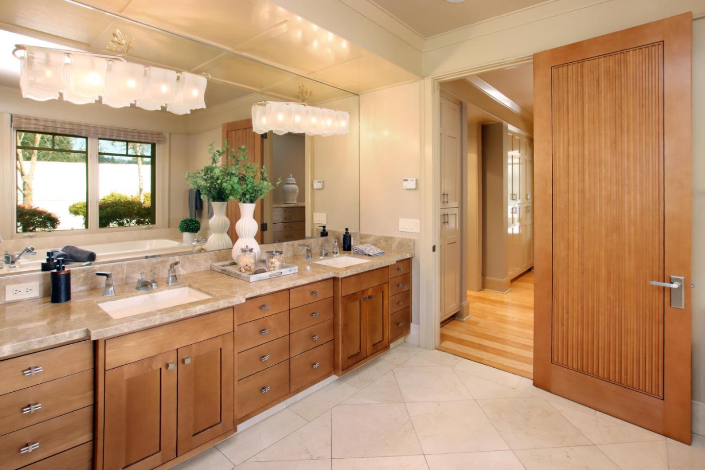 120 Edenvale Road Watsonville, CA 95076 - Photo 38 of 68 a spacious bathroom with a double vanity sink a mirror and a shower