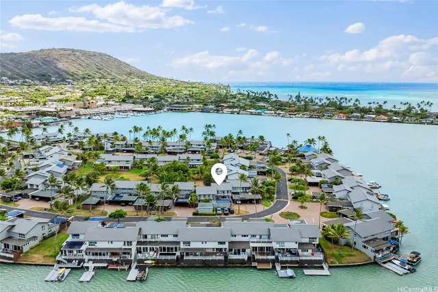 an aerial view of a city with houses