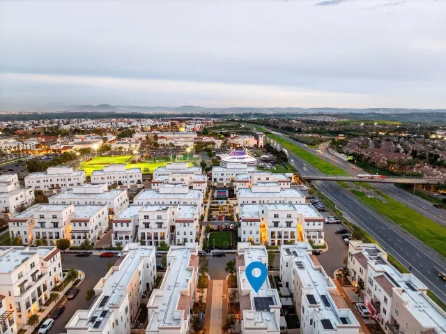 an aerial view of a city
