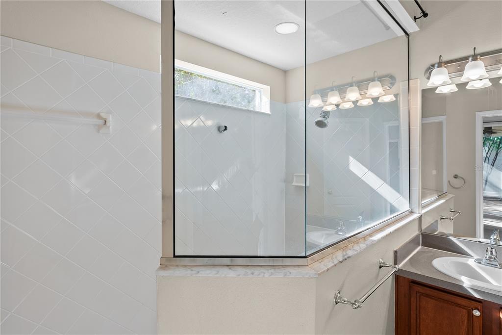5012 Mirror Ridge Court Lutz, FL 33558 - Photo 24 of 44 a view of a bathroom with a shower and a sink