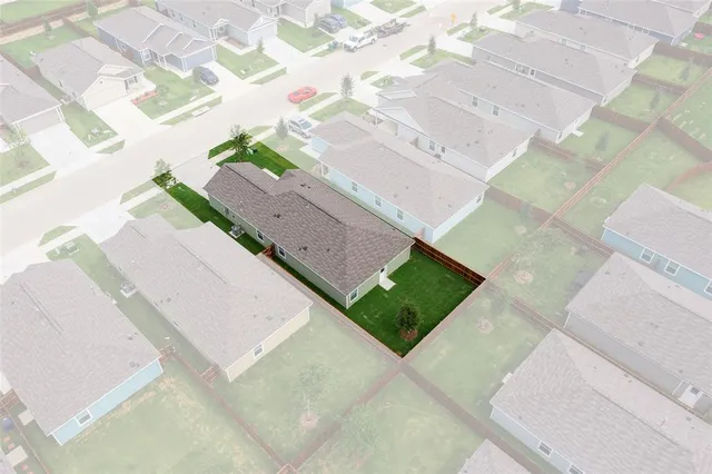 an aerial view of a house