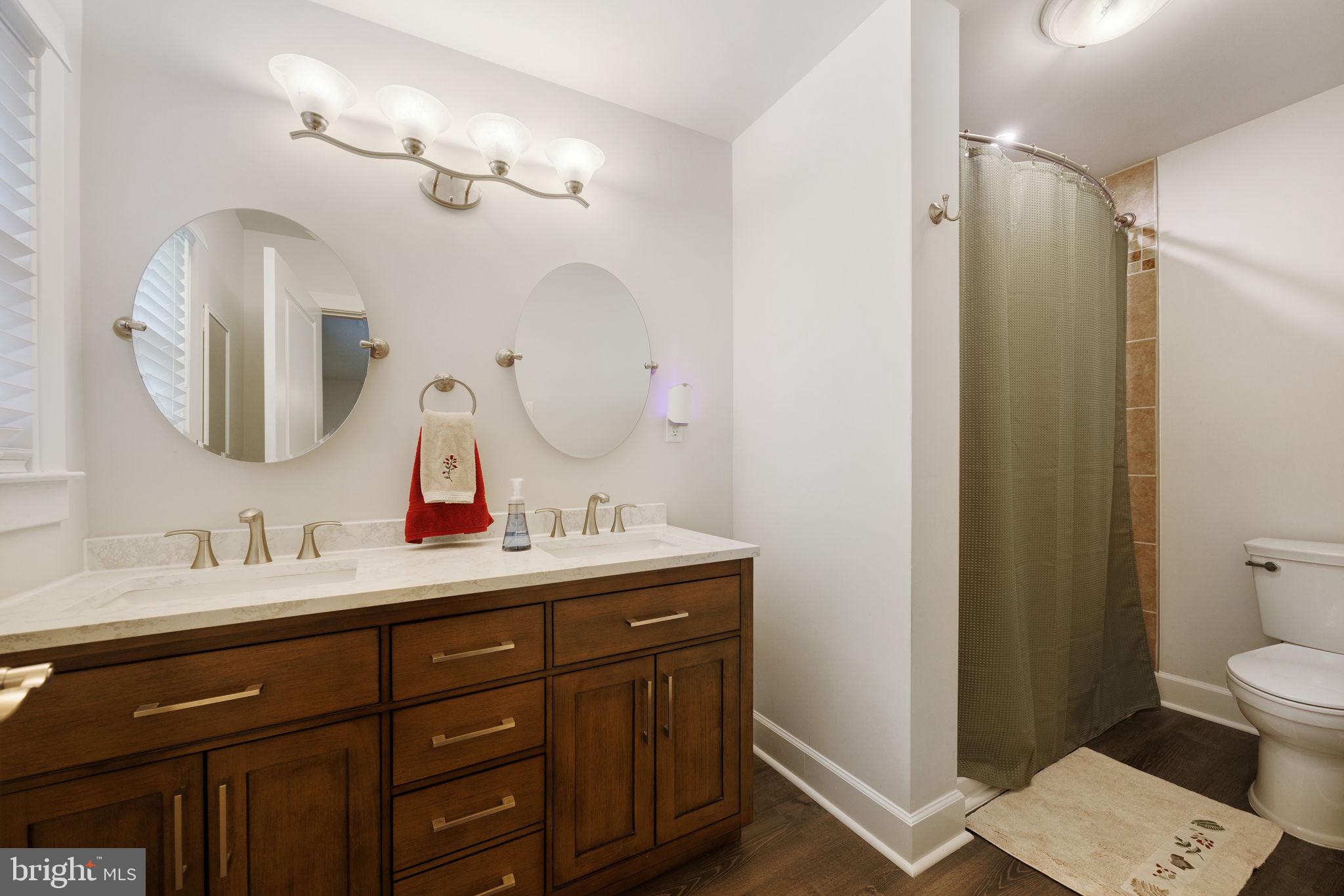 919 Chalklevel Road Louisa, VA 23093 - Photo 18 of 32 a bathroom with a double vanity sink and a mirror