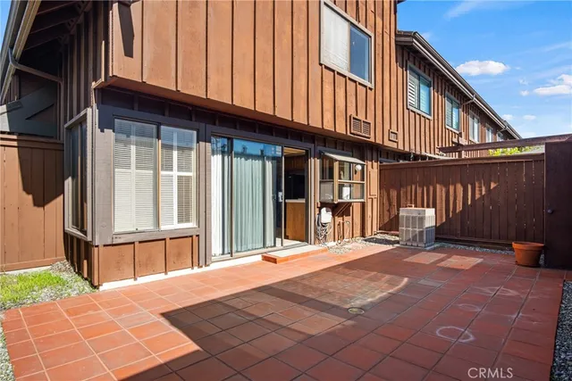 a view of a building with a large window
