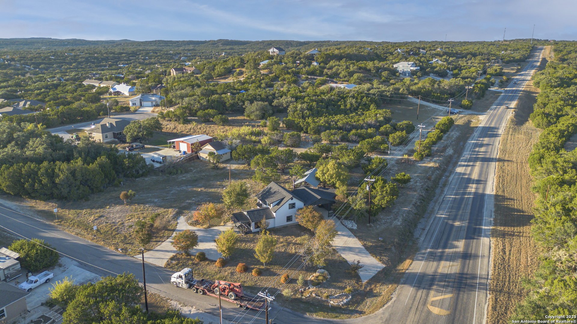 Tbd Rocky Ranch Canyon Lake, TX 78133 - Photo 13 of 18 an aerial view of residential house with outdoor space and lake view