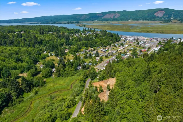 a view of a lake and mountain