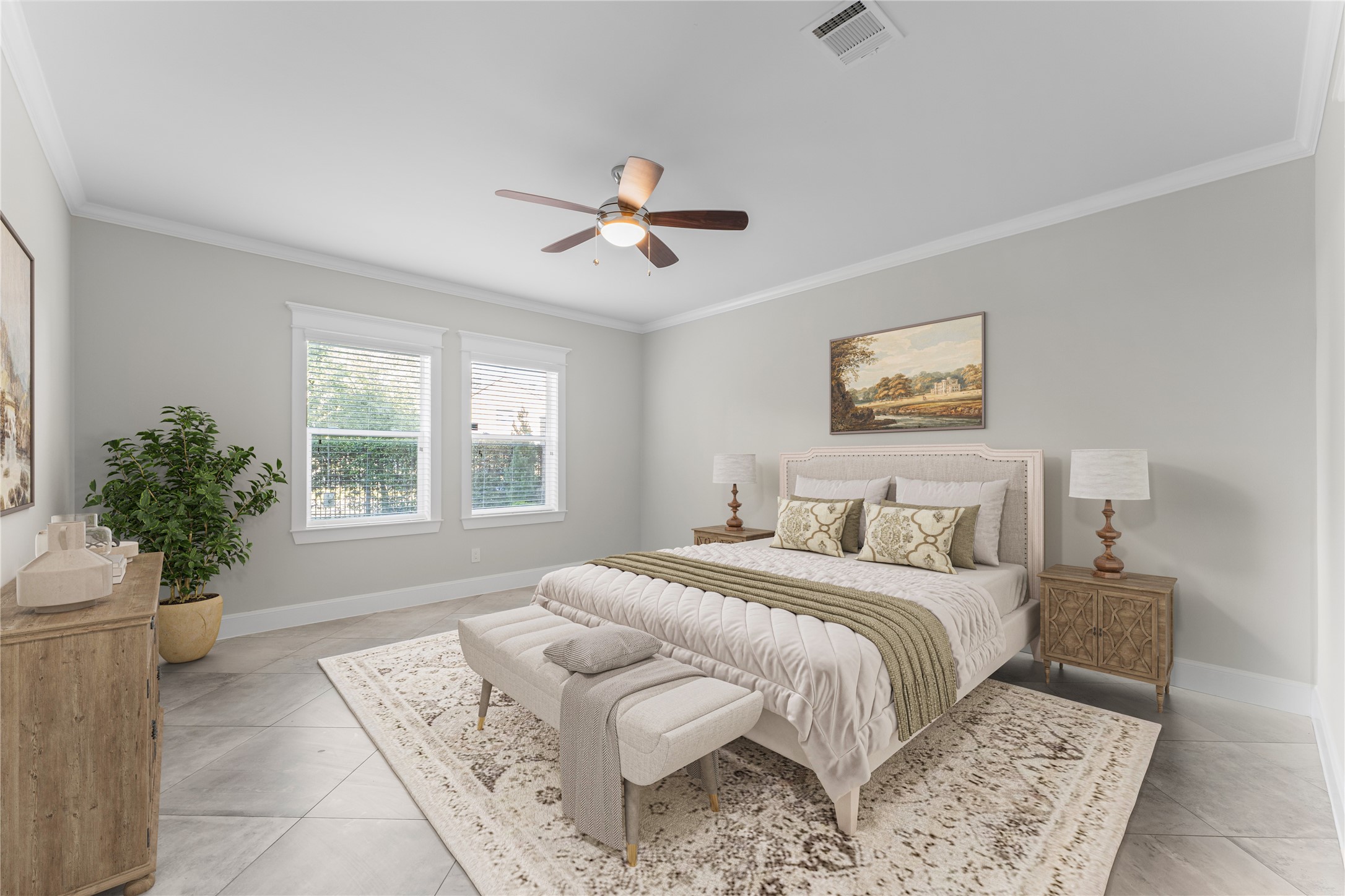 2806 Princeton Street Houston, TX 77009 - Photo 4 of 20 a bedroom with a large bed and a couch