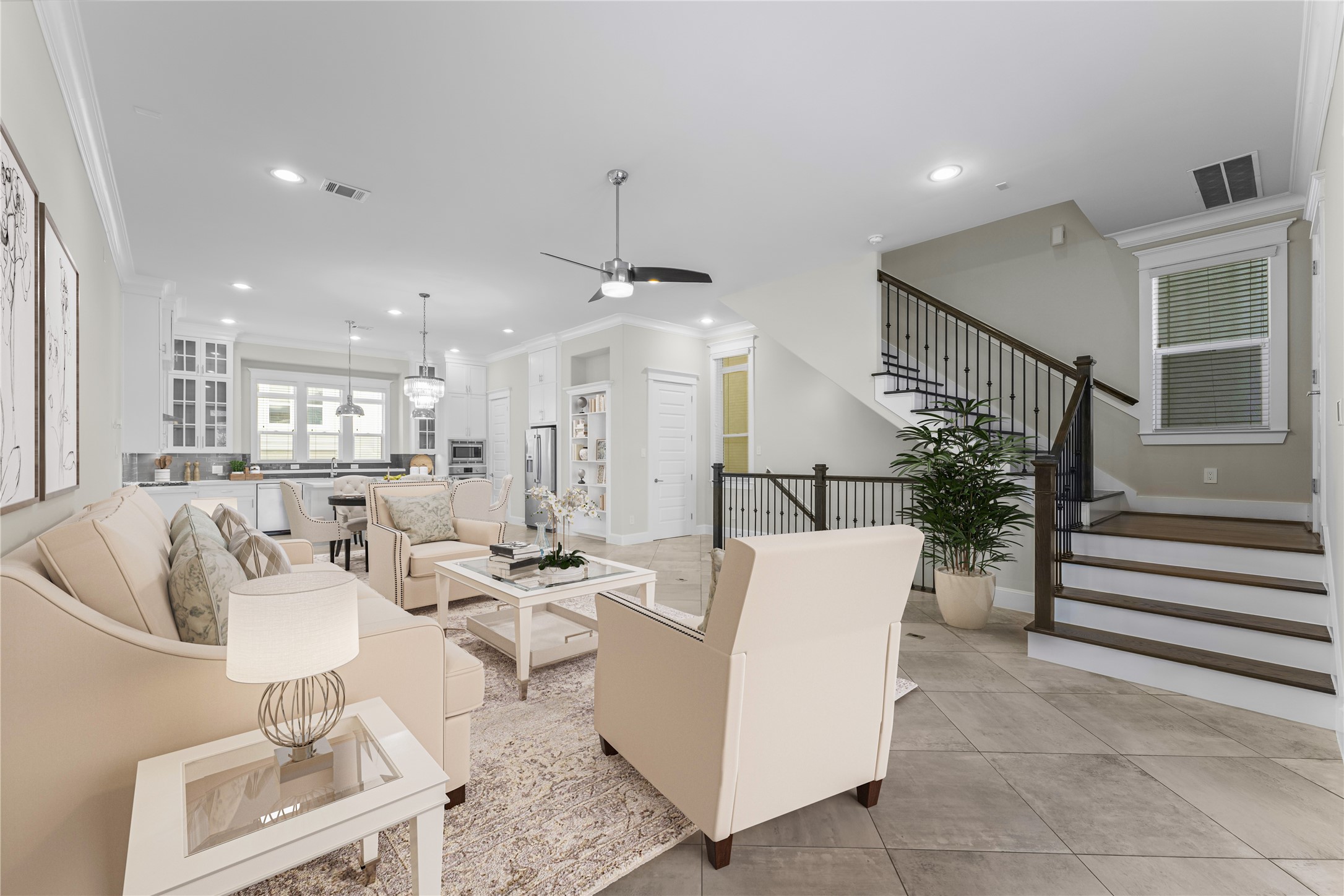 2806 Princeton Street Houston, TX 77009 - Photo 6 of 20 a living room with furniture and a dining table