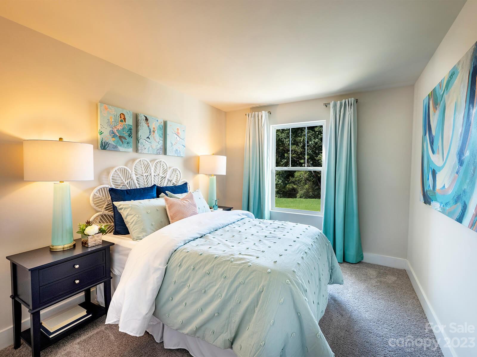 1763 Old Rivers Road Concord, NC 28027 - Photo 11 of 12 a bedroom with a bed lamp and a window