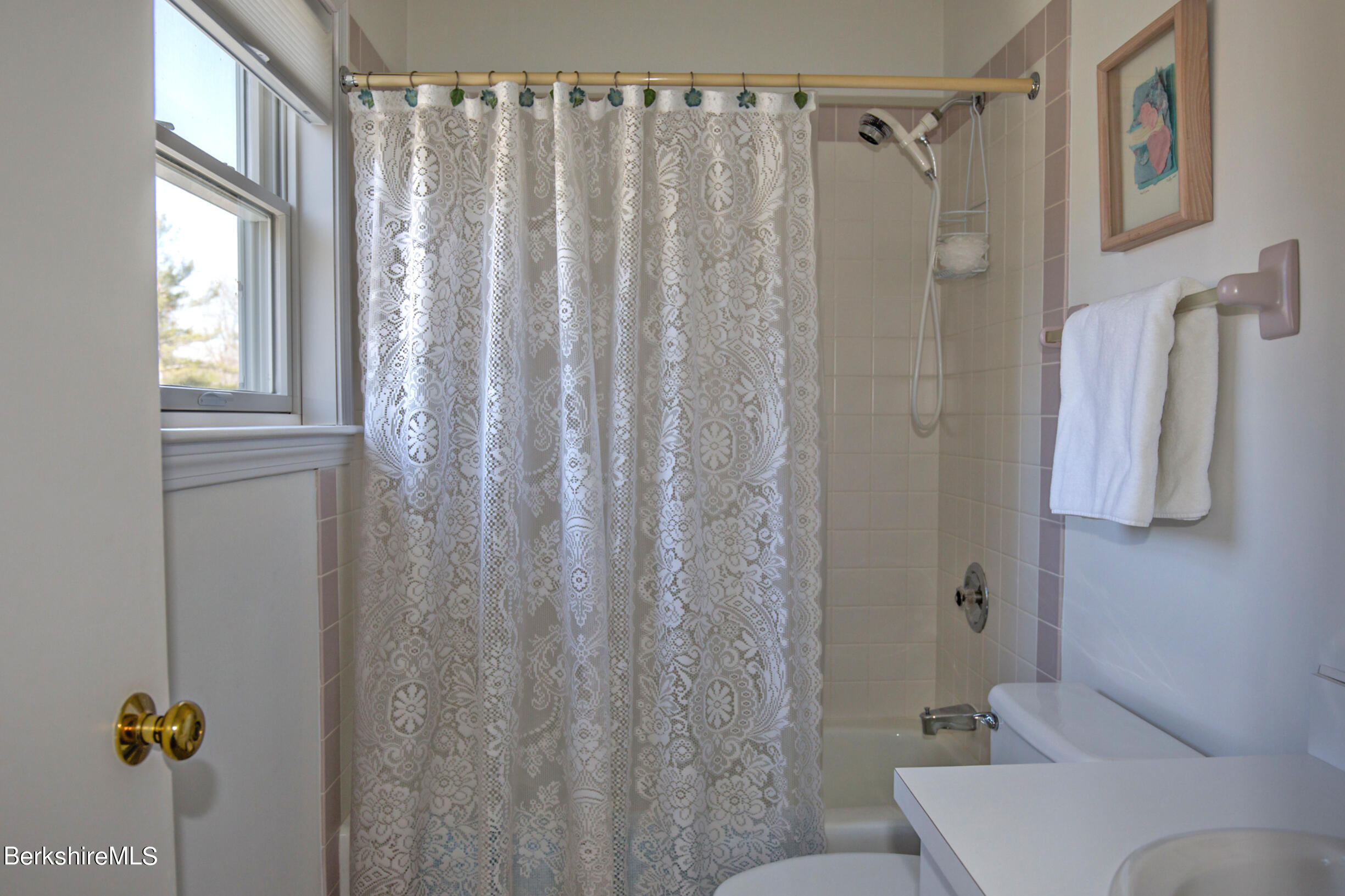 1136 Barker Road, Unit 48 Pittsfield, MA 01201 - Photo 33 of 53 a bathroom with a shower curtain and a sink