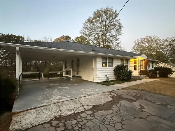 a view of a house with a patio