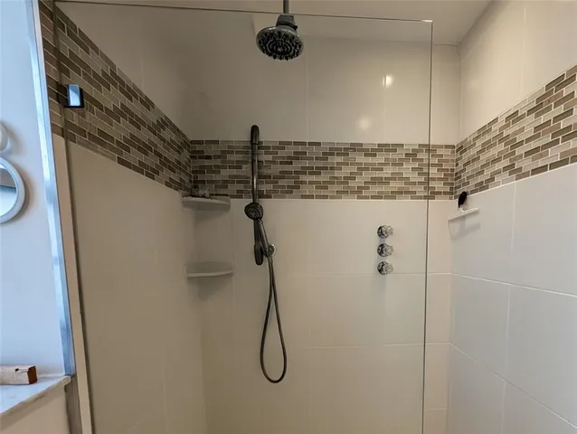 a bathroom with a shower