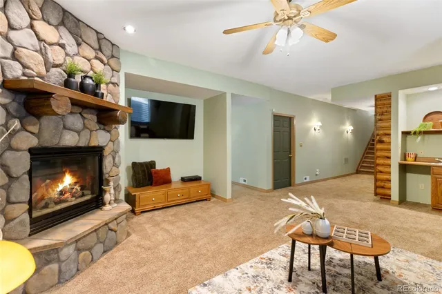 a workspace with a potted plant