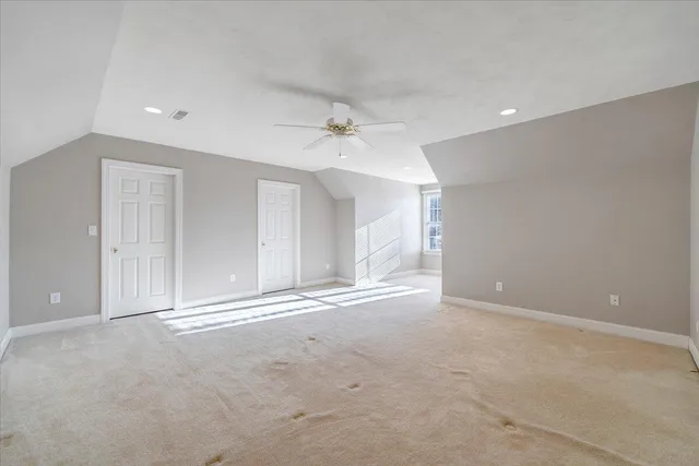 a view of empty room with storage