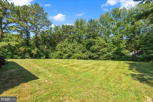 a view of yard with swimming pool and green space