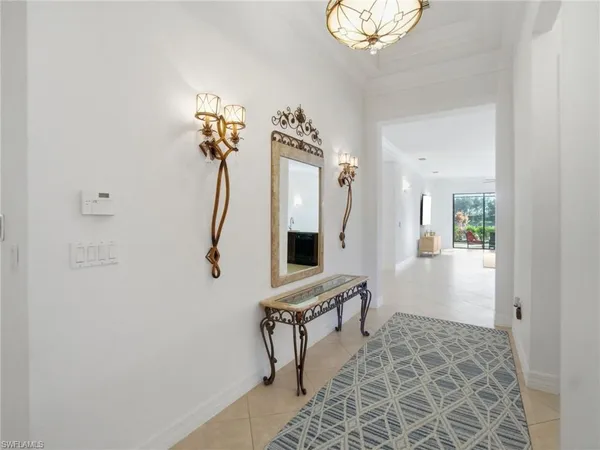 a view of a hallway with workspace