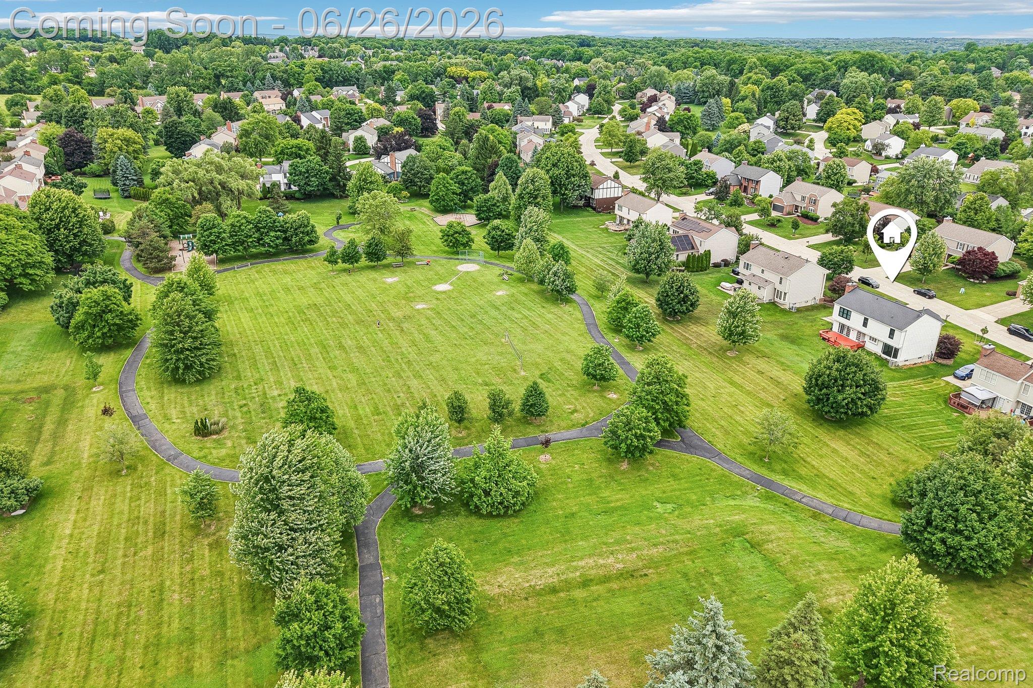 1687 Grandview Drive Rochester, MI 48306 - Photo 13 of 45 Pin marker showing location relative to the park