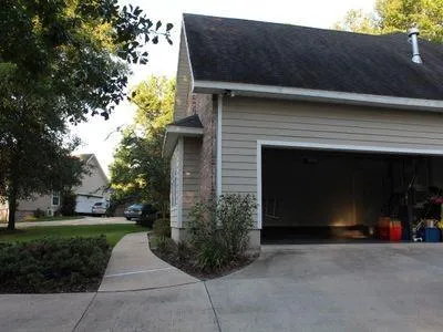 a view of backyard with green space