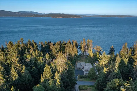 a view of lake and mountain