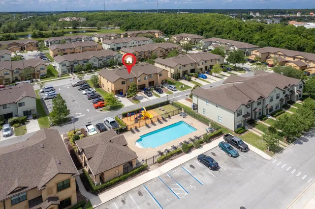 an aerial view of a city