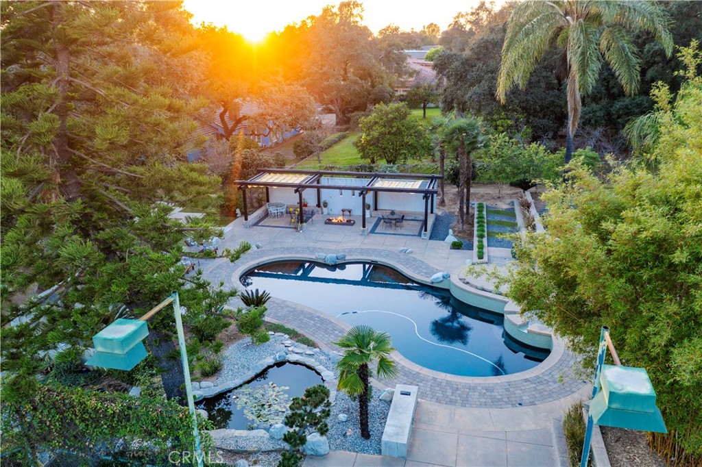 865 West Foothill Boulevard Arcadia, CA 91006 - Photo 42 of 44 an aerial view of a house with swimming pool and garden view
