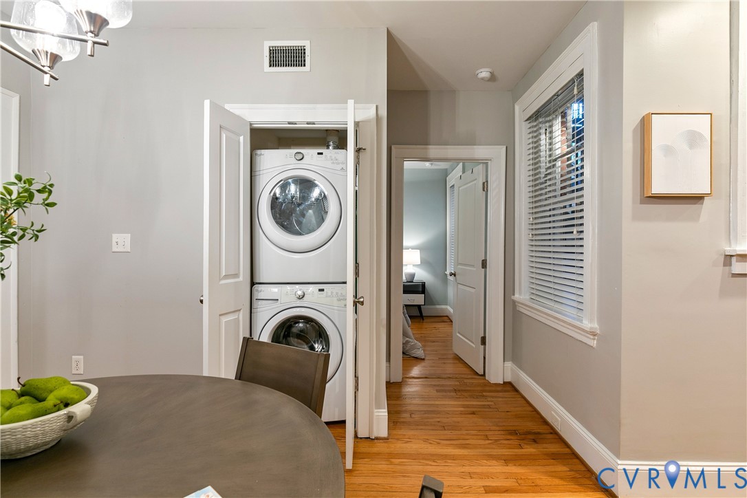601 Roseneath Road, Unit U1 Richmond, VA 23221 - Photo 21 of 36 Integrated laundry closet featuring a stacked wash