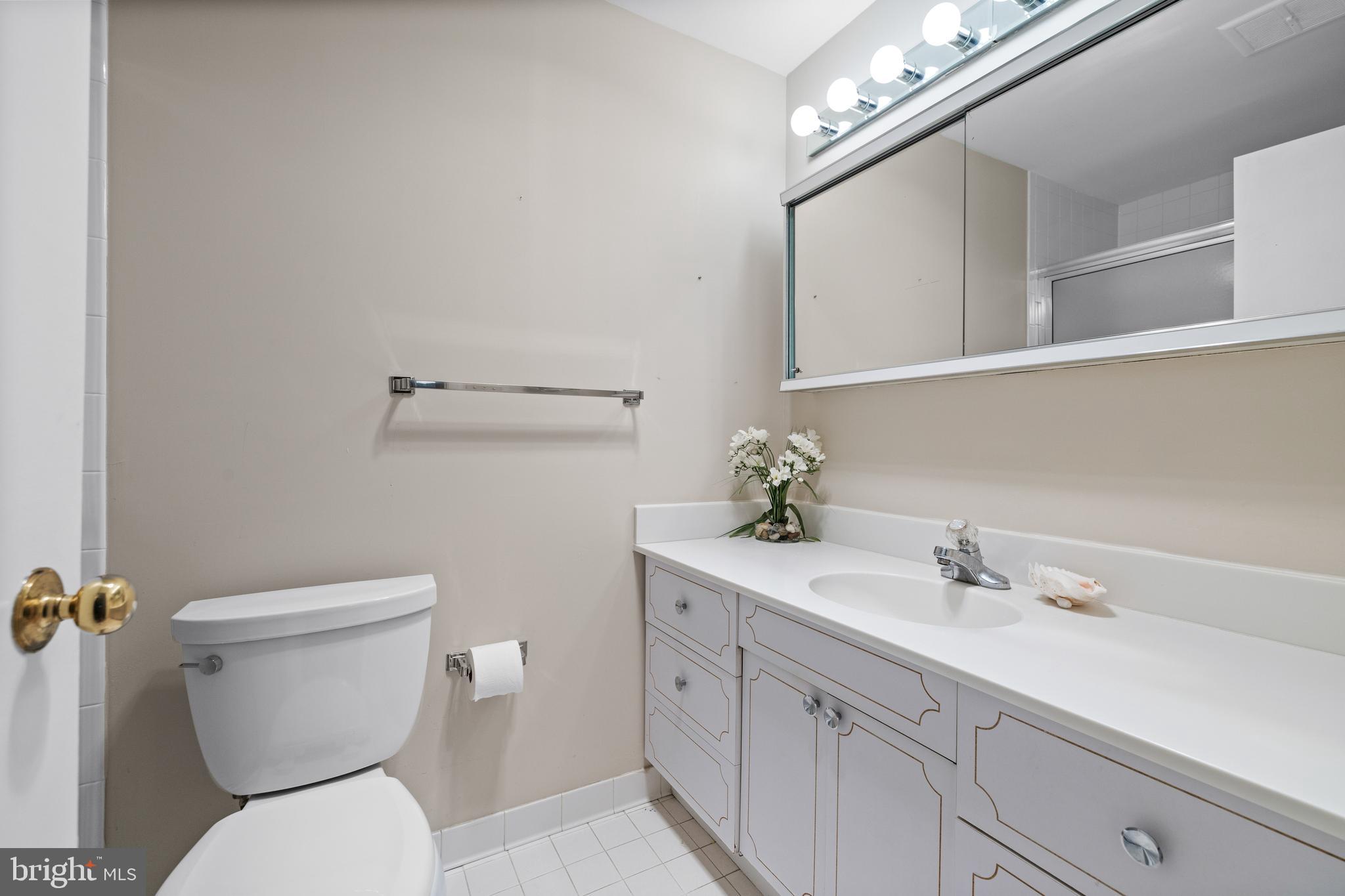 1 Slade Avenue, Unit 304 Baltimore, MD 21208 - Photo 36 of 44 a bathroom with a toilet sink and mirror