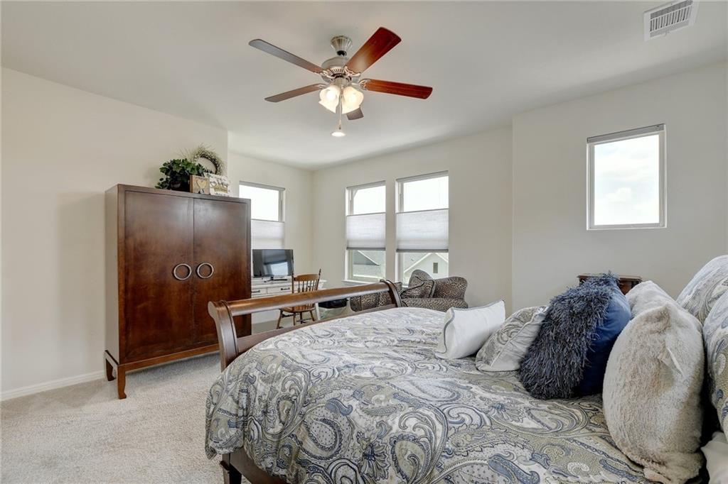 228 Simon Kyle, TX 78640 - Photo 16 of 35 Bedroom featuring carpet and a ceiling fan