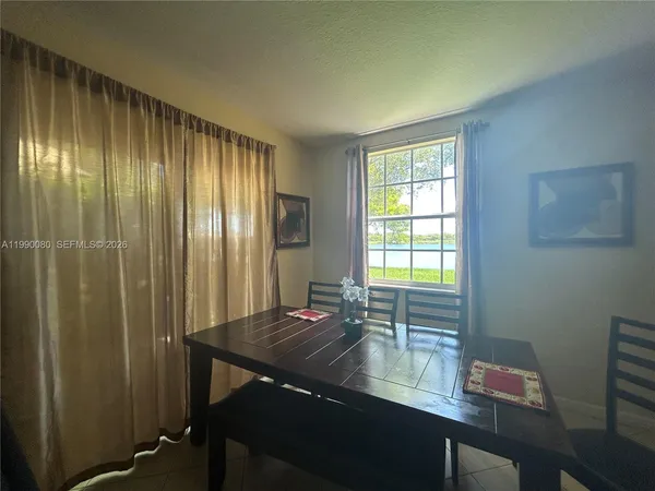 a view of a room with a window