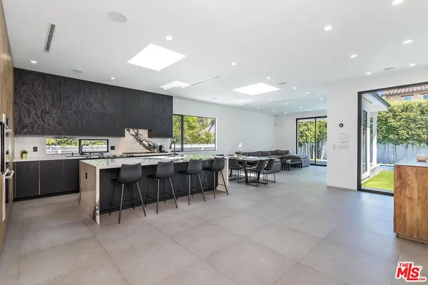 a kitchen with lots of counter top space