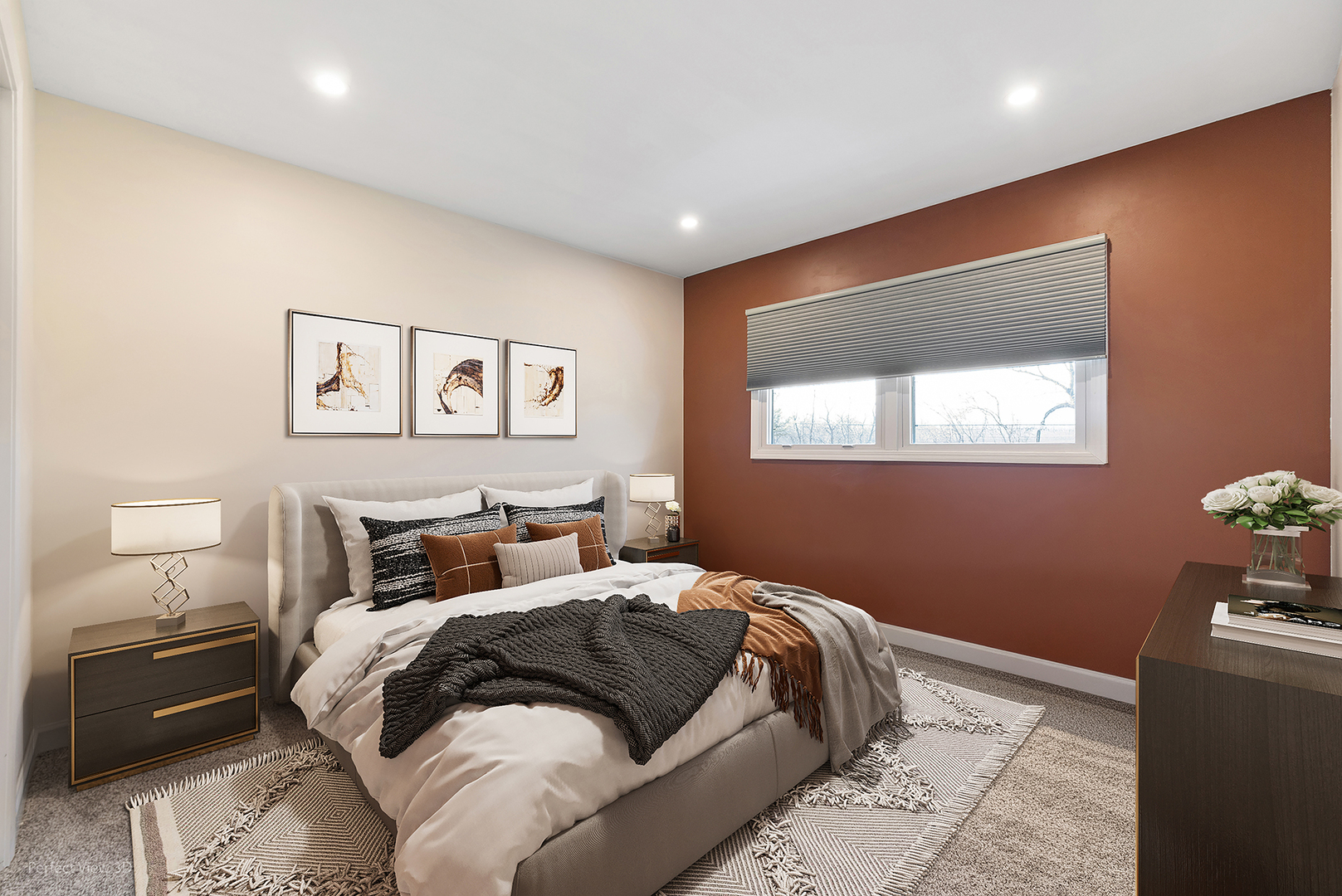 11N958 Almora Terrace Elgin, IL 60124 - Photo 13 of 26 a bedroom with a large bed and a lamp