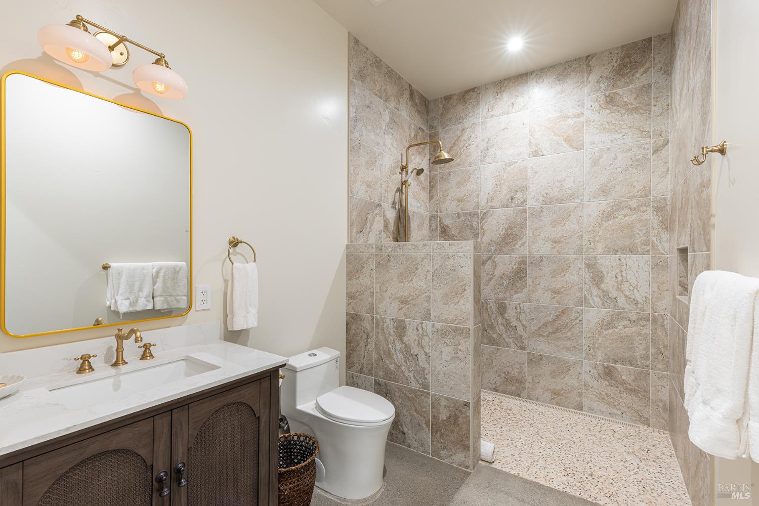 753 Sunnyside Road St. Helena, CA 94574 - Photo 30 of 55 a bathroom with a sink a toilet and shower