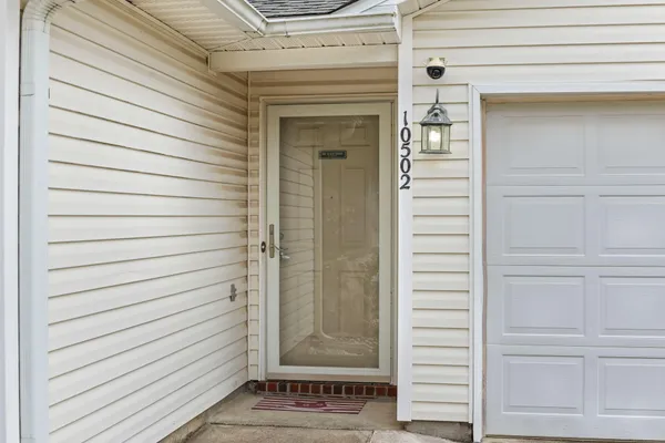 a view of wooden door