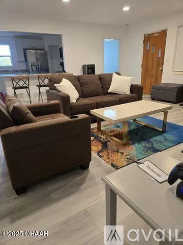 a living room with furniture