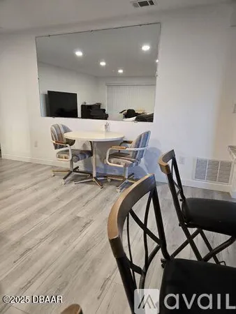 a living room with furniture