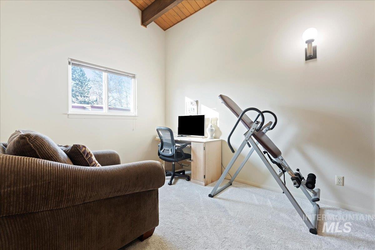 4747 Albion Street, Unit J Boise, ID 83705 - Photo 16 of 21 Carpeted office space with wood ceiling and baseboards