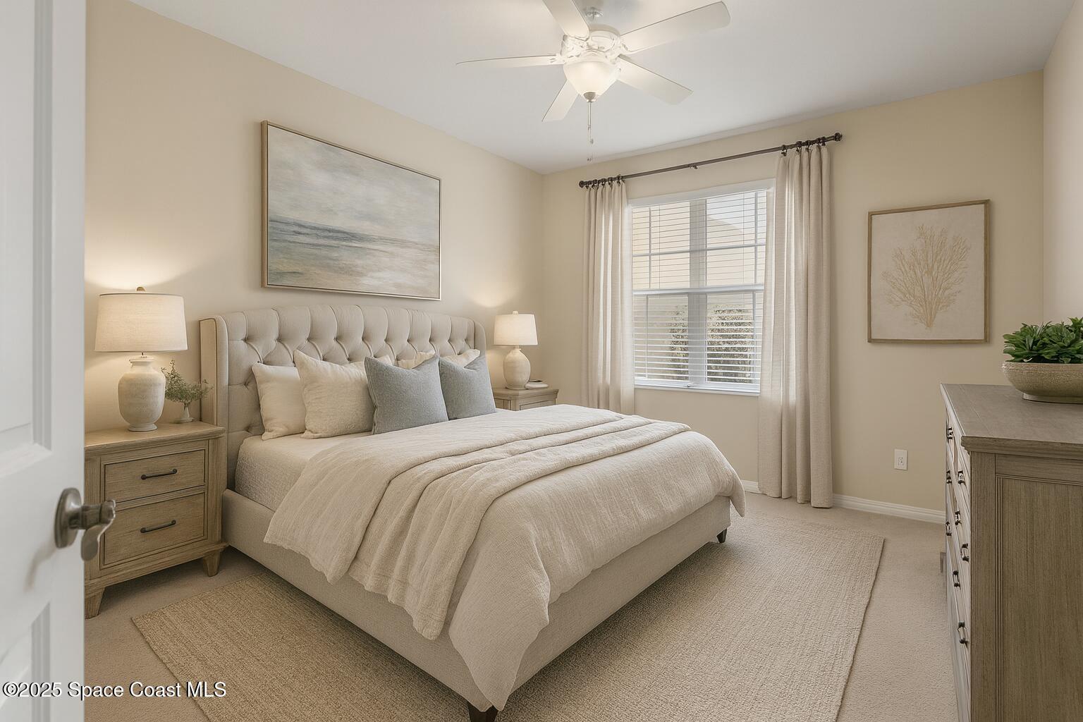 5779 Claiborne Street Melbourne, FL 32940 - Photo 7 of 15 a bedroom with a bed and a window