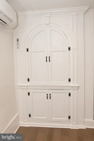 a close view of a closet